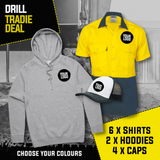 DRILL TRADIE DEAL - 6 Drill Shirts, 2 Hoodies, 4 Caps